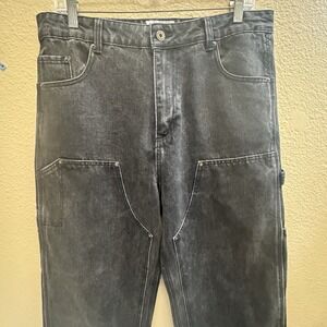 Jiberish Denim Jeans Men's Reg Fit Size 30 In Slightly Faded Black Multi Pockets